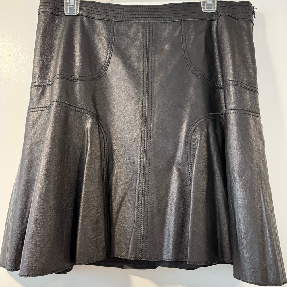 Nordstrom Black genuine Leather Skirt